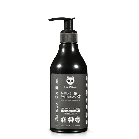 Hachi Wilson Premium Anti-Tick & Flea Dog & Cat Shampoo(USA Formulated, USFDA Approved) - 300g