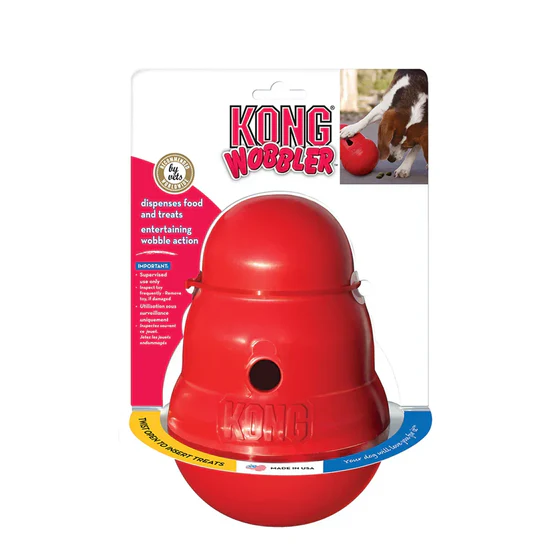 Kong Wobbler Treat Dispensing Interactive Dog Toy - Red