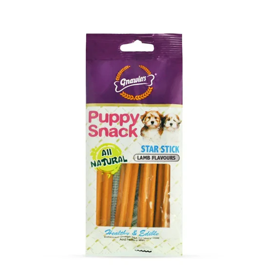 Gnawlers Puppy Snack Star Stick Lamb Flavor Puppy Treat - 80g